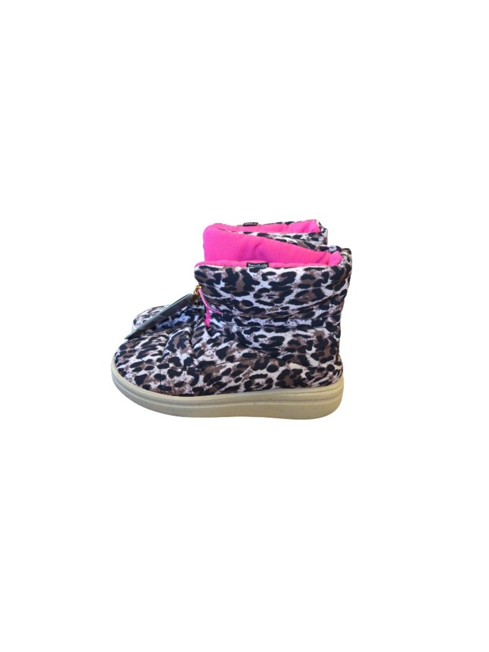 New Hey Dude Margot Eco Lightshell Leopard Nut Winter Boots Youth Girls Size 4